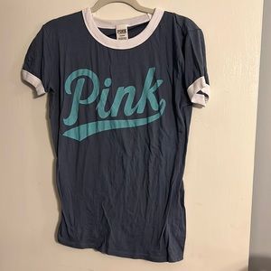 VS PINK, blue t-shirt, soft & stretchy, like new